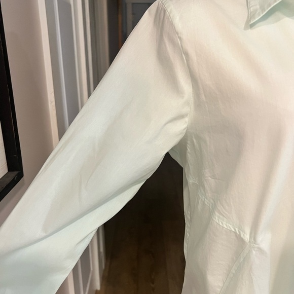 INAE collection light mint generous fit buttoned down long sleeve shirt dress - Picture 5 of 17